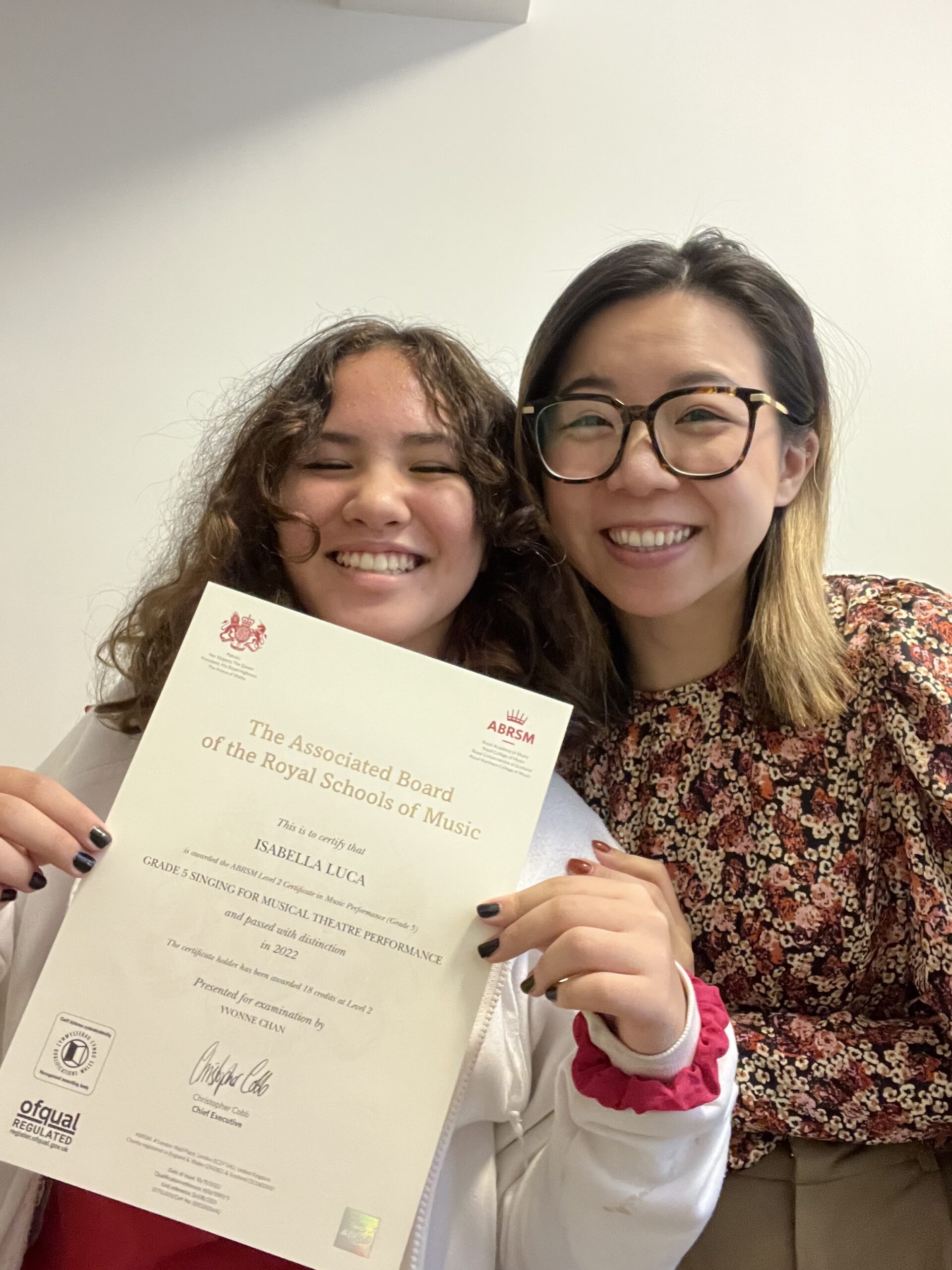 Isabella Luca, Grade 5 Distinction