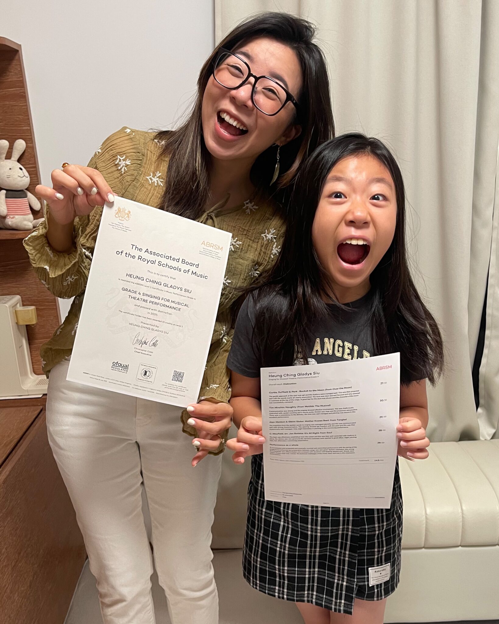 Gladys, Grade 4 Distinction